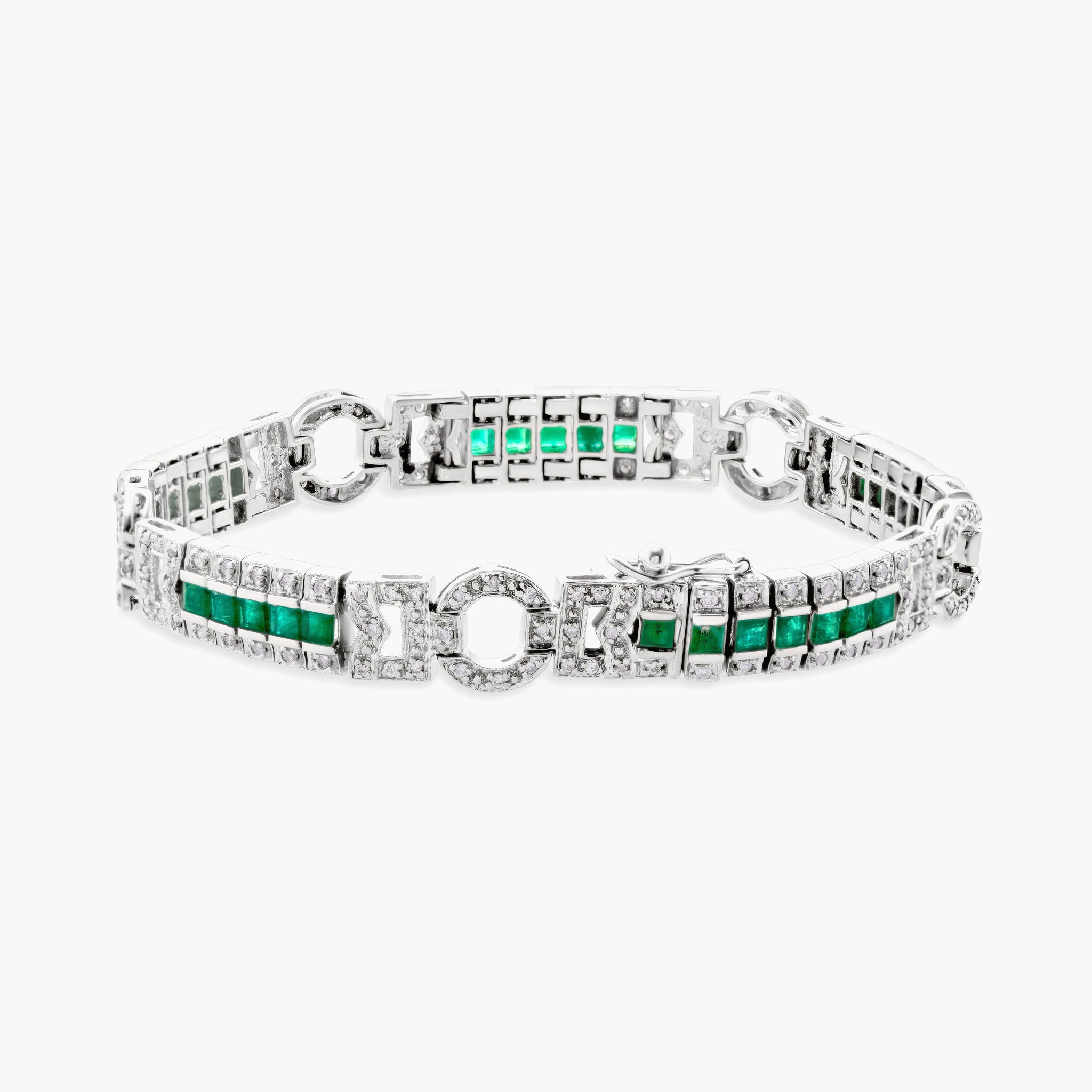 Emerald and diamond bracelet