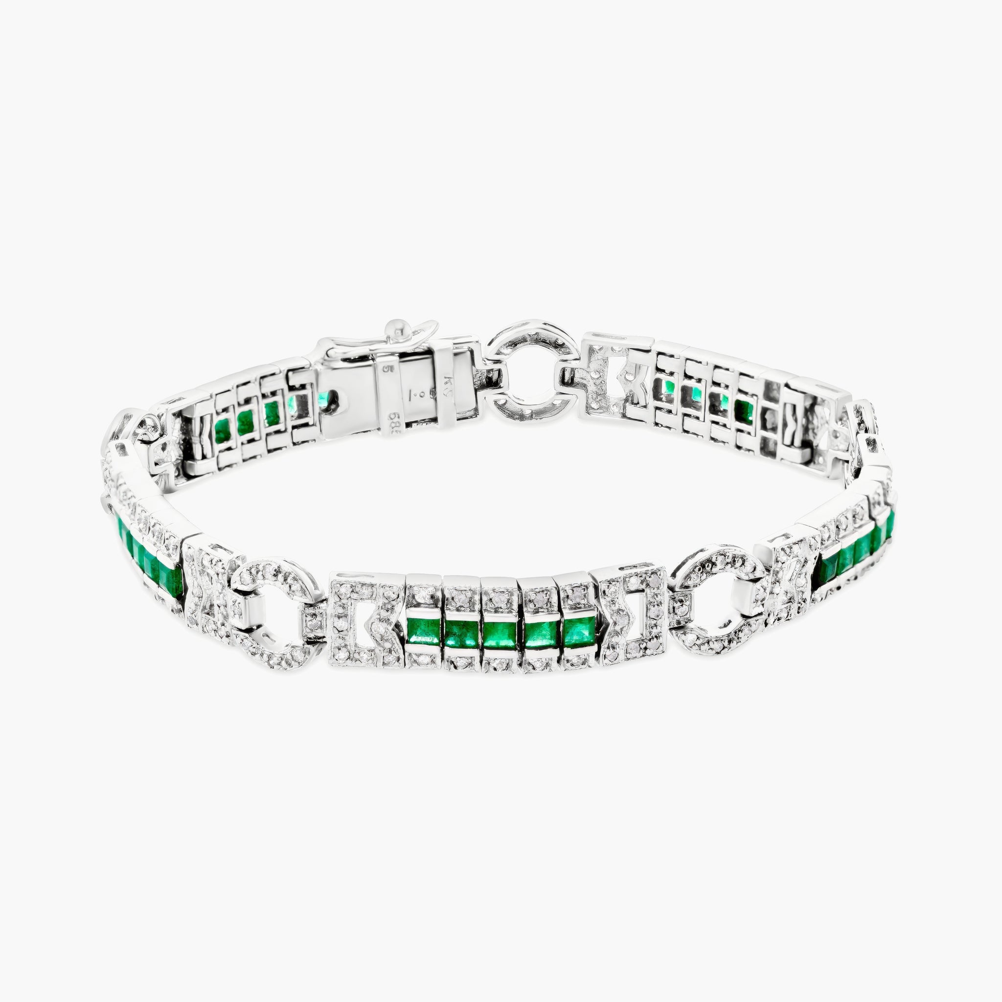 Emerald and diamond bracelet