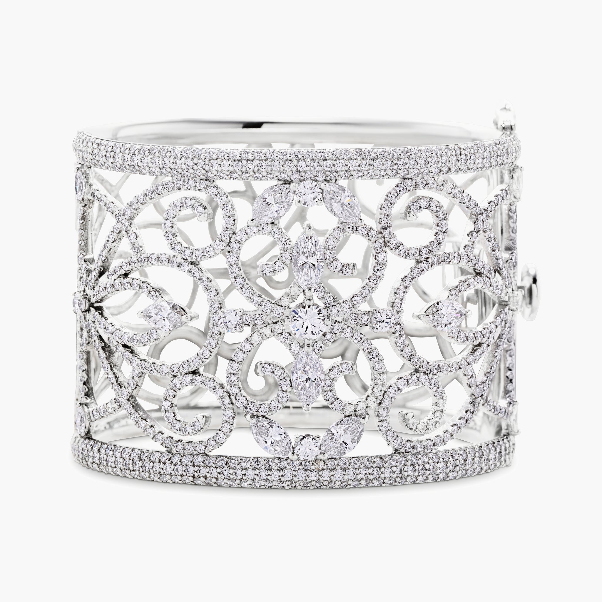 Wide diamond cuff bangle