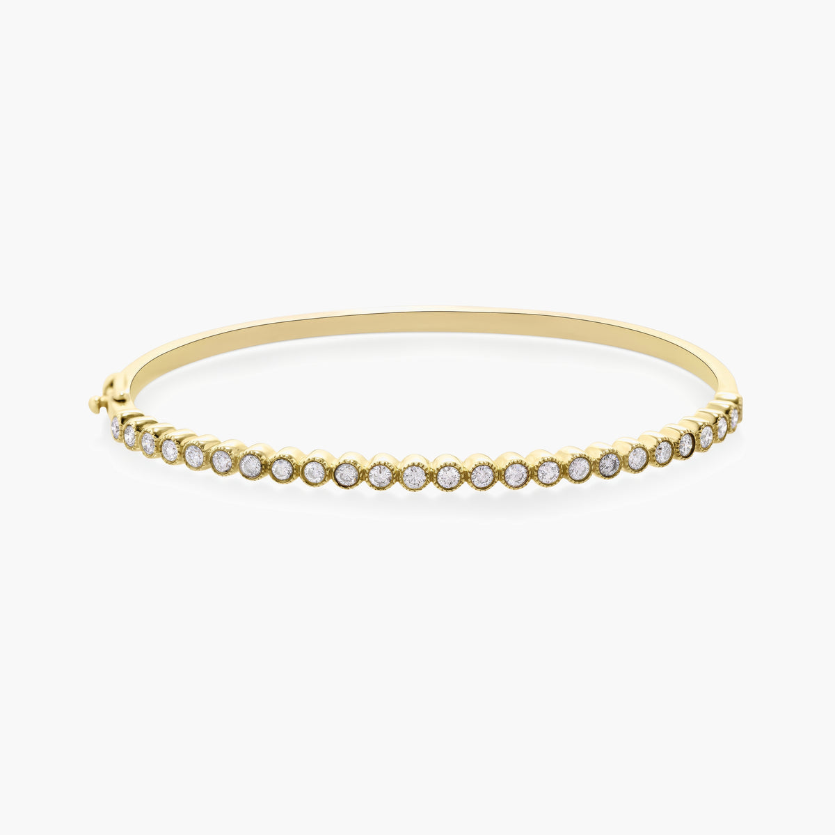 Bezel set diamond bangle