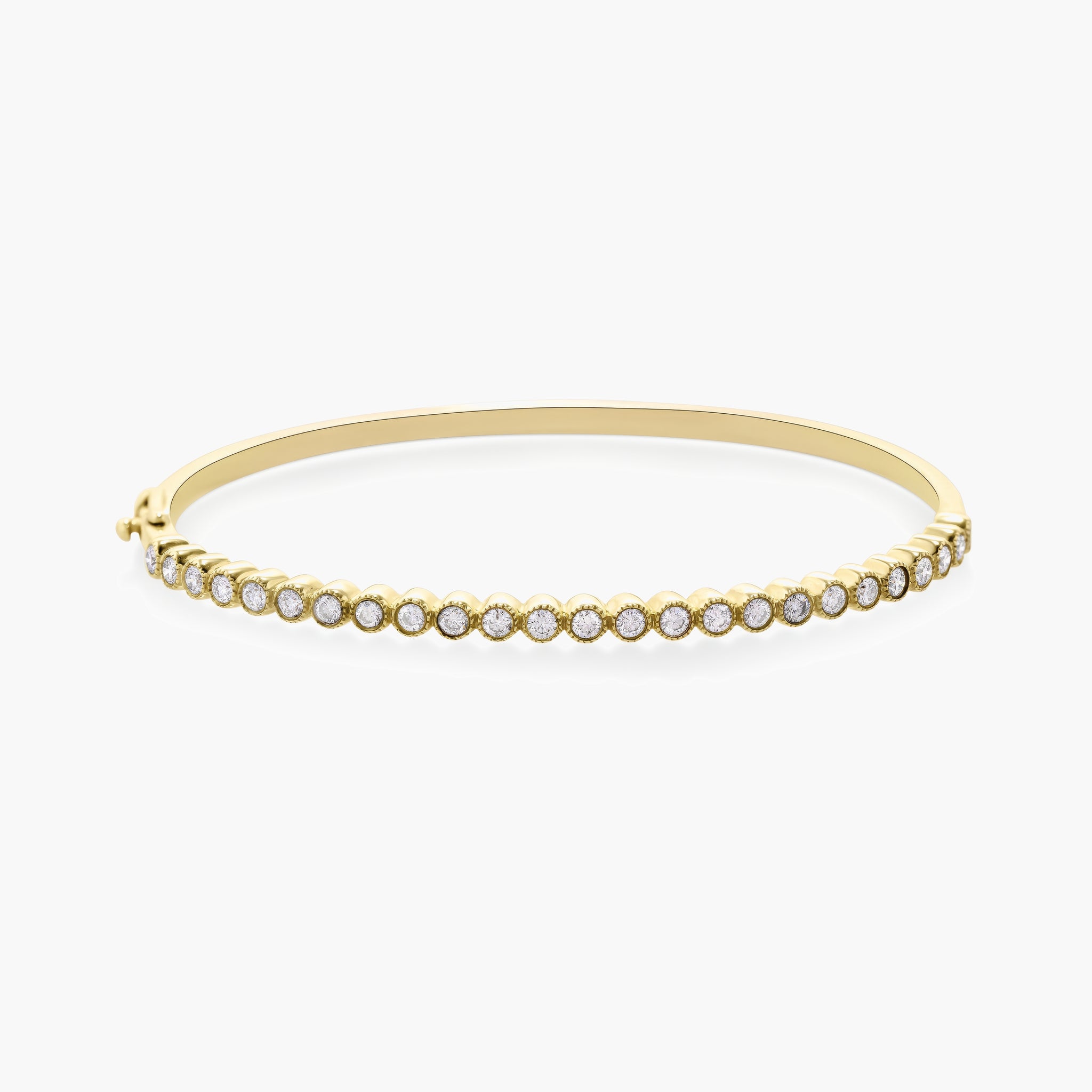 Bezel set diamond bangle