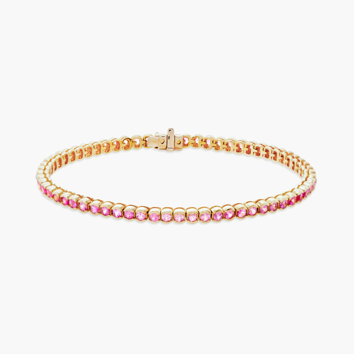 Pink sapphire tennis bracelet
