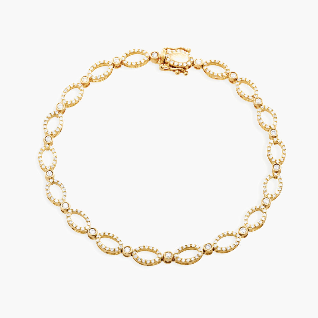 Diamond Oval Link Bracelet