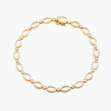 Diamond Oval Link Bracelet