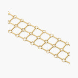 Gold Tube and Circle Link Bracelet, Diamond-Cut Finish