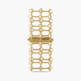 Gold Tube and Circle Link Bracelet, Diamond-Cut Finish