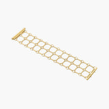 Gold Tube and Circle Link Bracelet, Diamond-Cut Finish