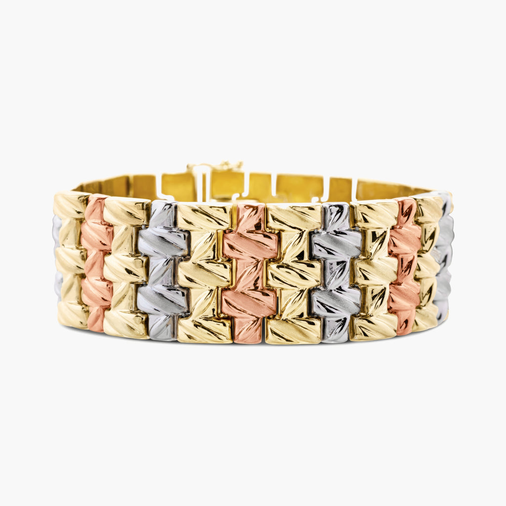 Wide Gold Link Bracelet