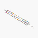 Multi-Gemstone and Diamond Three-Strand Bracelet