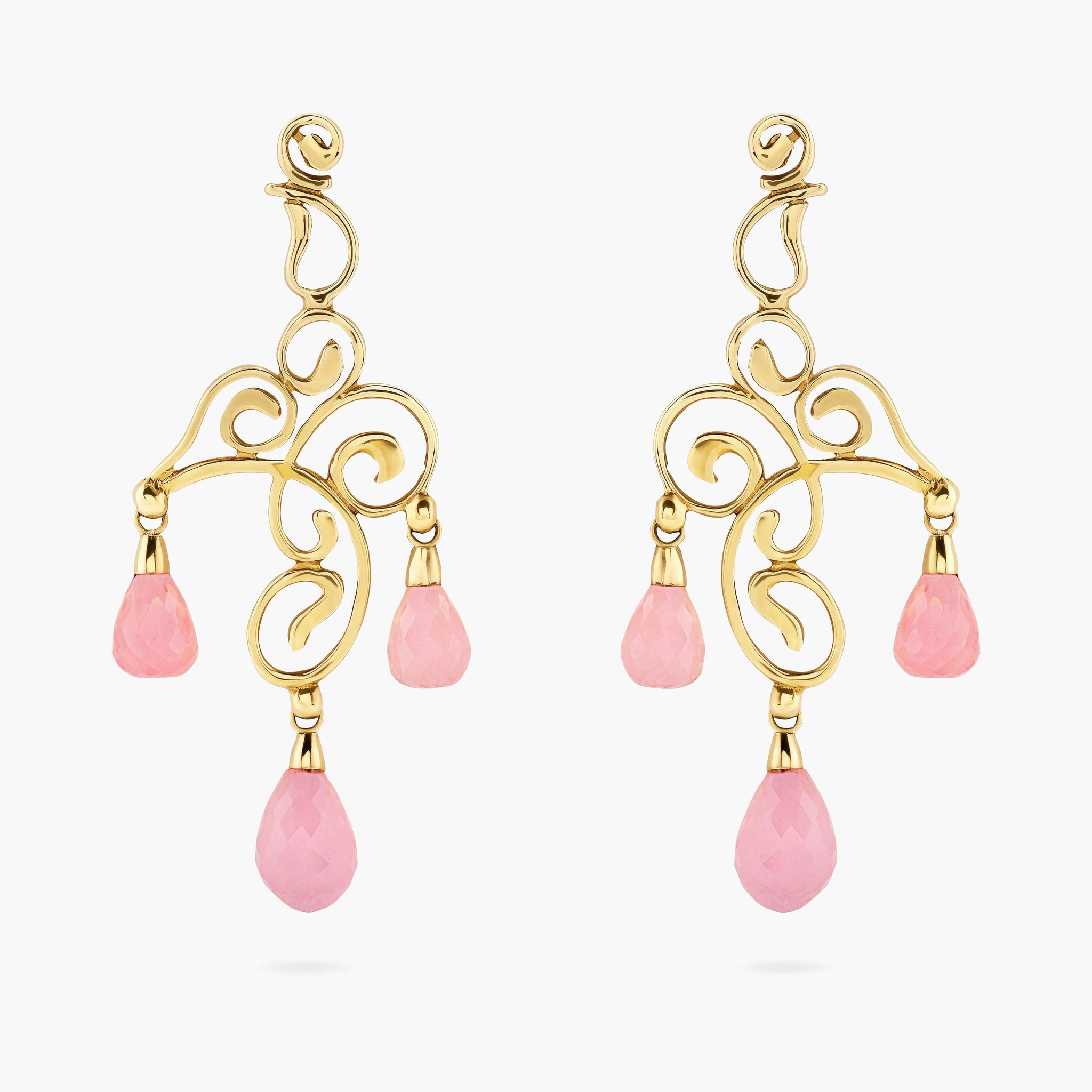 Aqua drop chandelier earrings