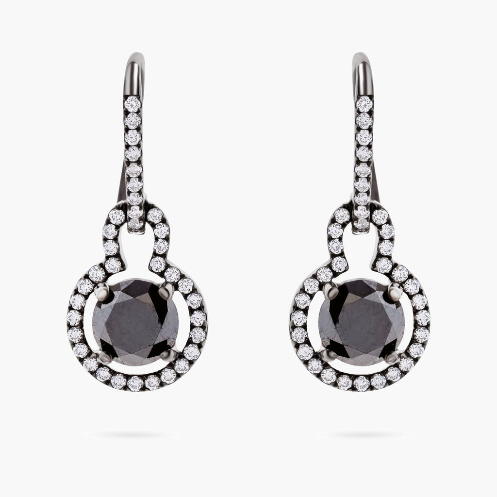Black Diamond Drop Earrings