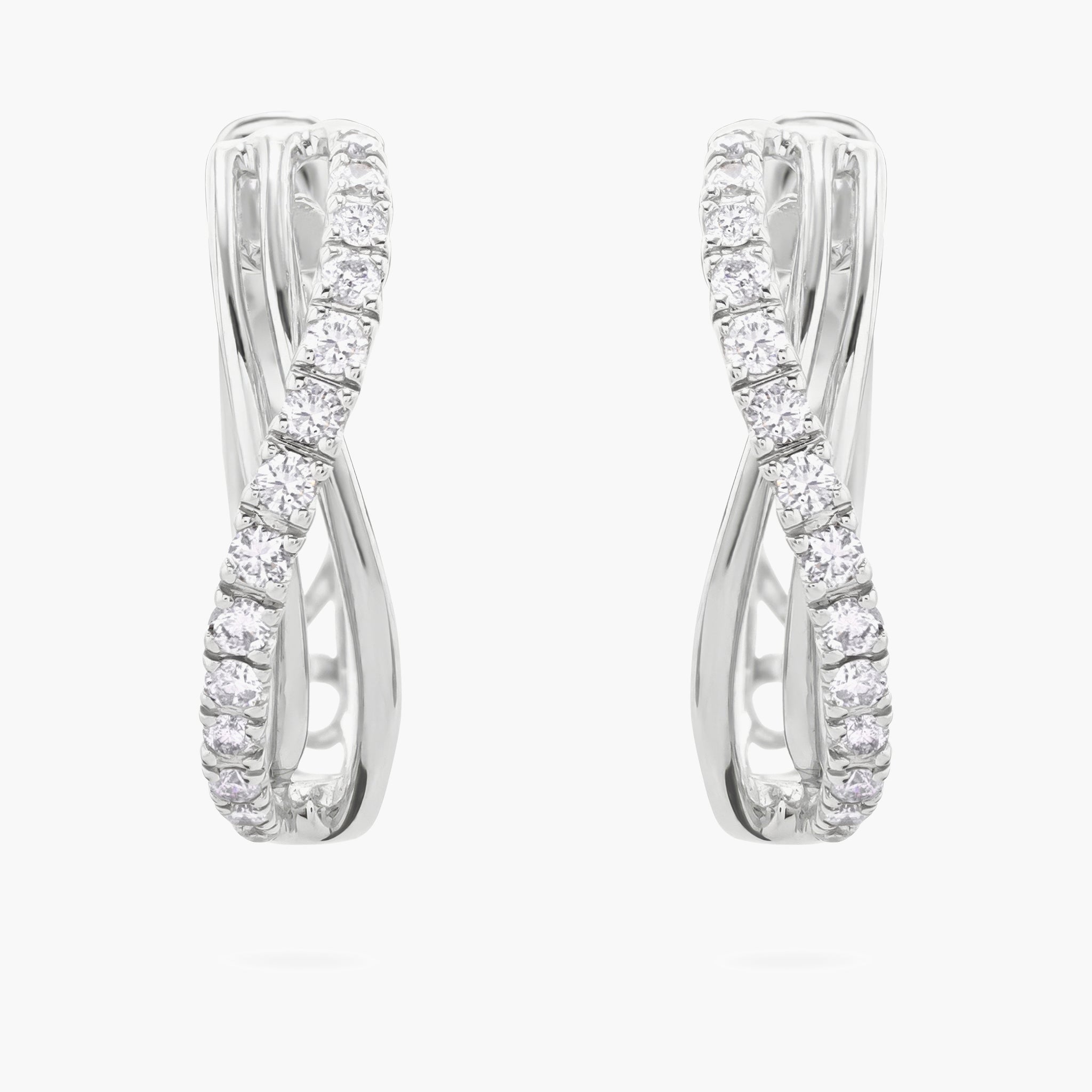 Pave twisted Hoop earrings (single row)