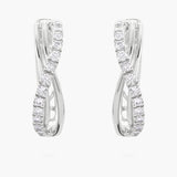 Pave twisted Hoop earrings (single row)