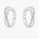 Pave twisted Hoop earrings (single row)