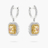 Yellow Diamond + White Diamond earrings