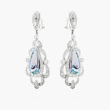Aquamarine and diamond chandelier earrings