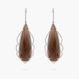 Smokey quartz and Diamond drop earrings