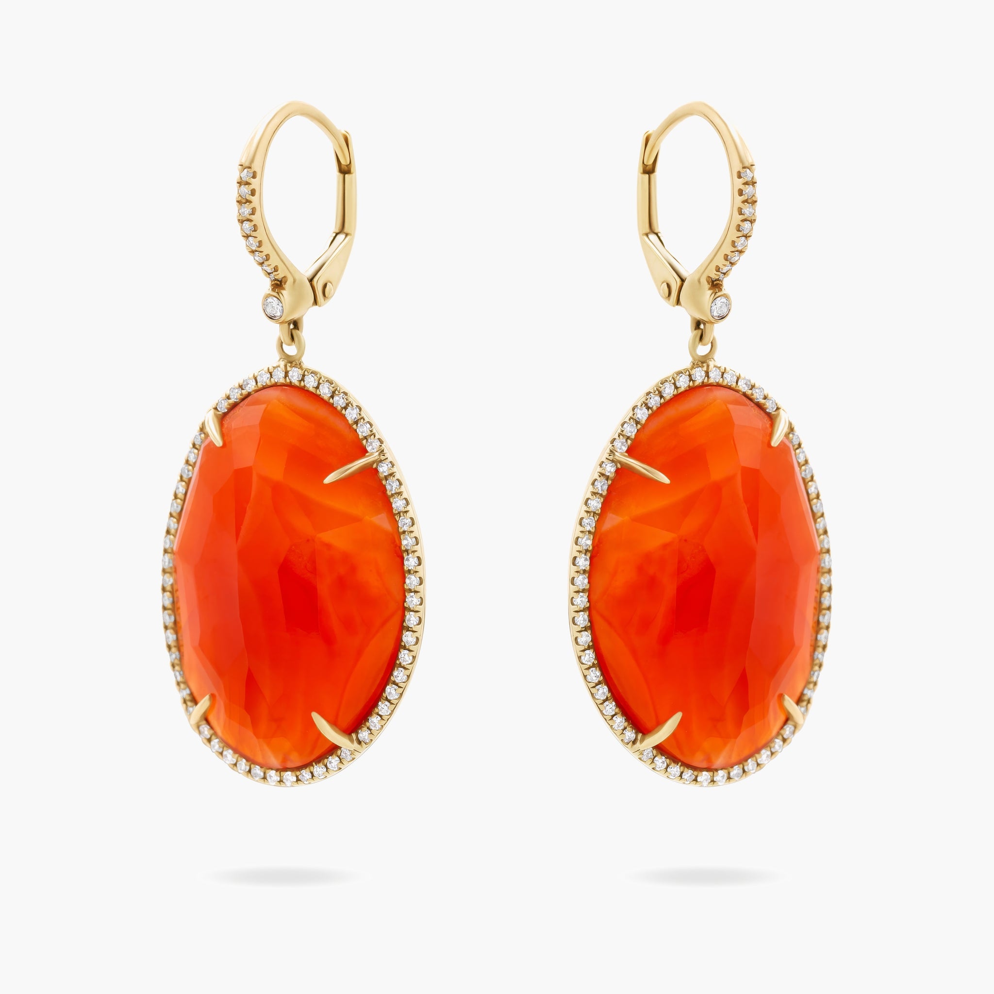 Carnelian and Diamond Earrings