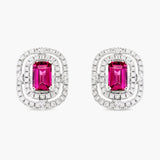 Emerald and diamond earrings