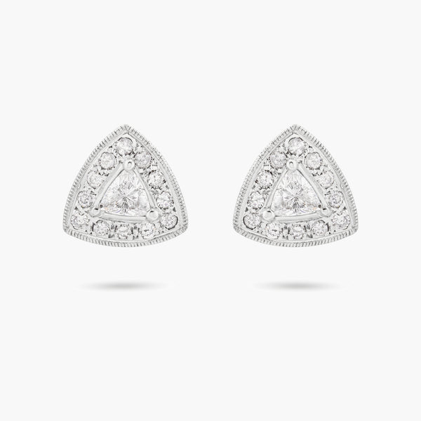 Triangle diamond stud earrings