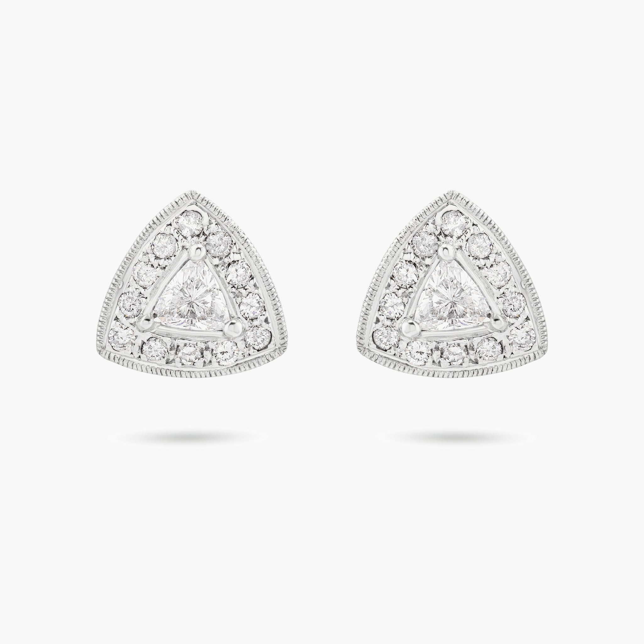 Triangle diamond stud earrings