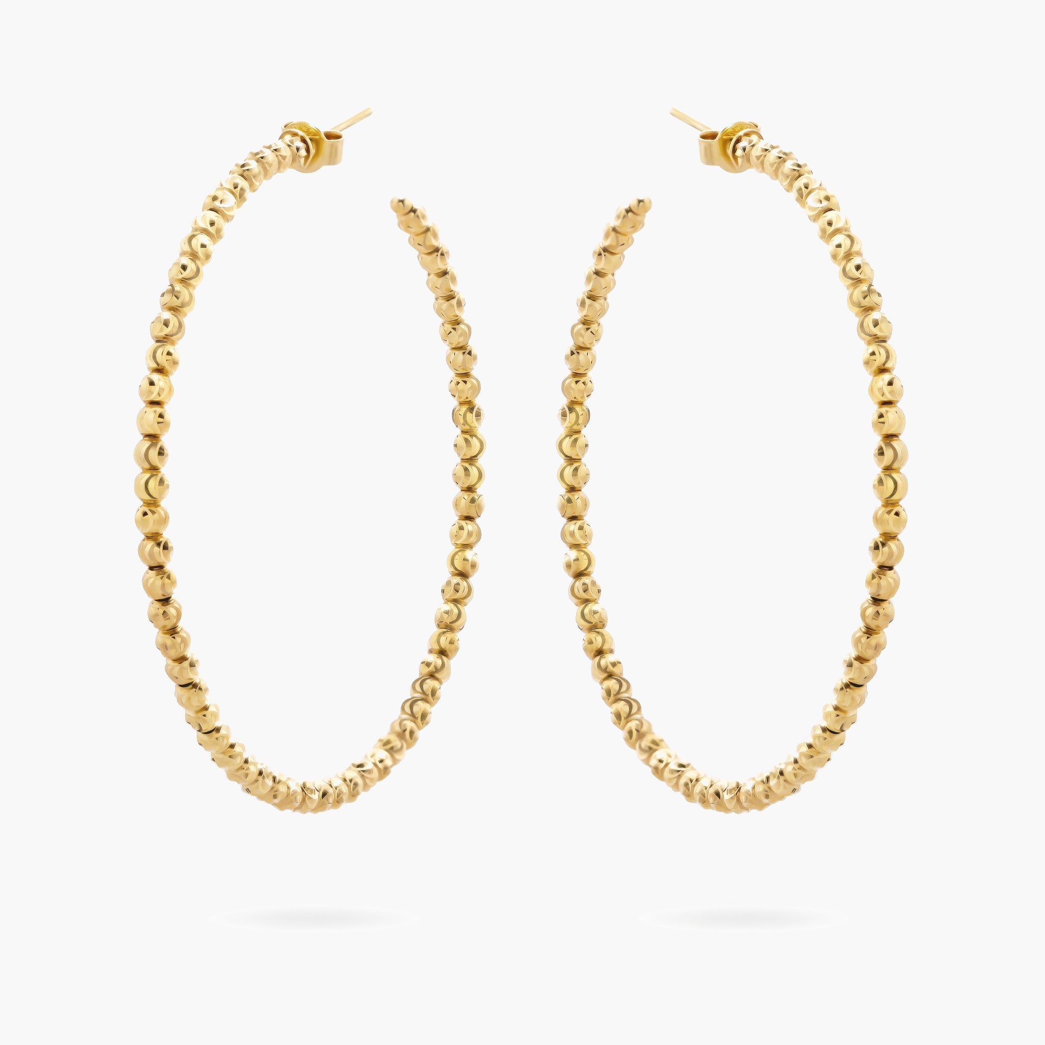 Diamond cut hoop earrings