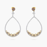 2 tone diamond drop earrings