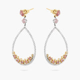 2 tone diamond drop earrings