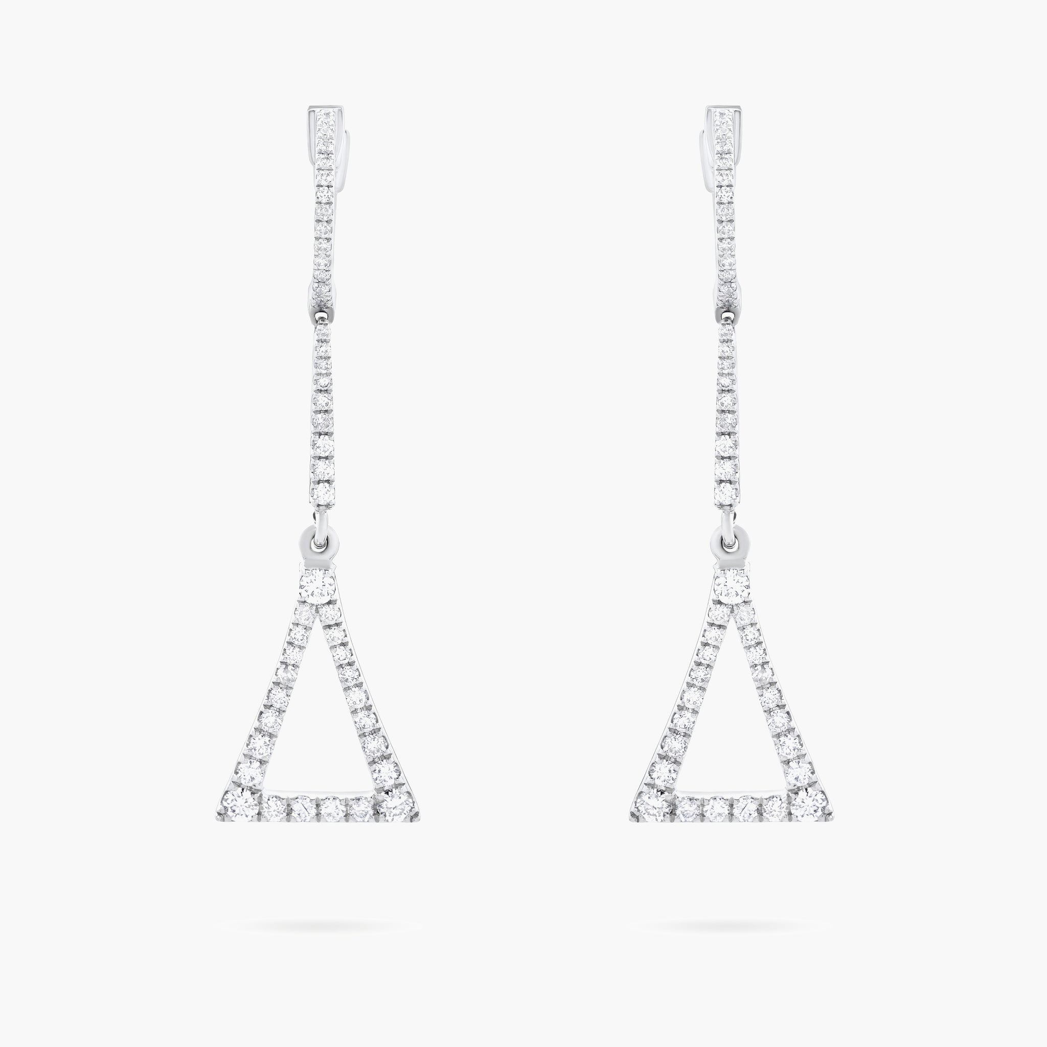Triangle diamond drop earrings