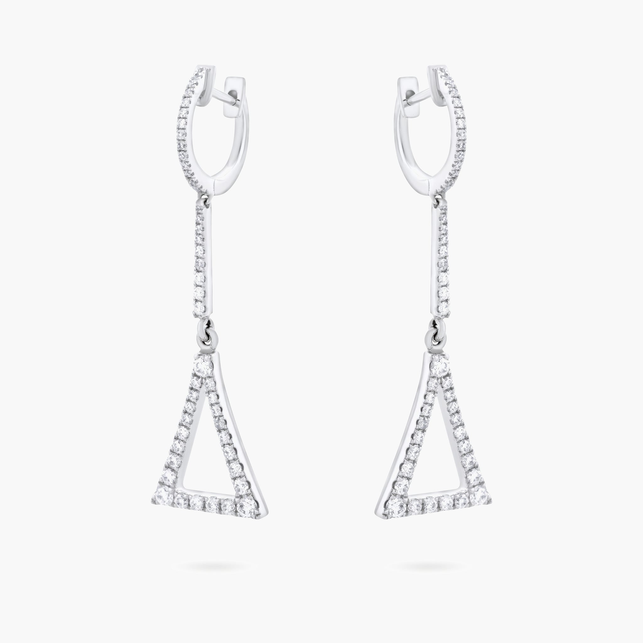 Triangle diamond drop earrings