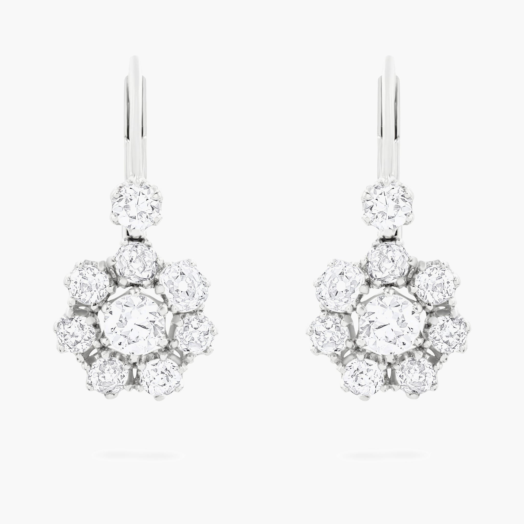Antique style diamond earrings