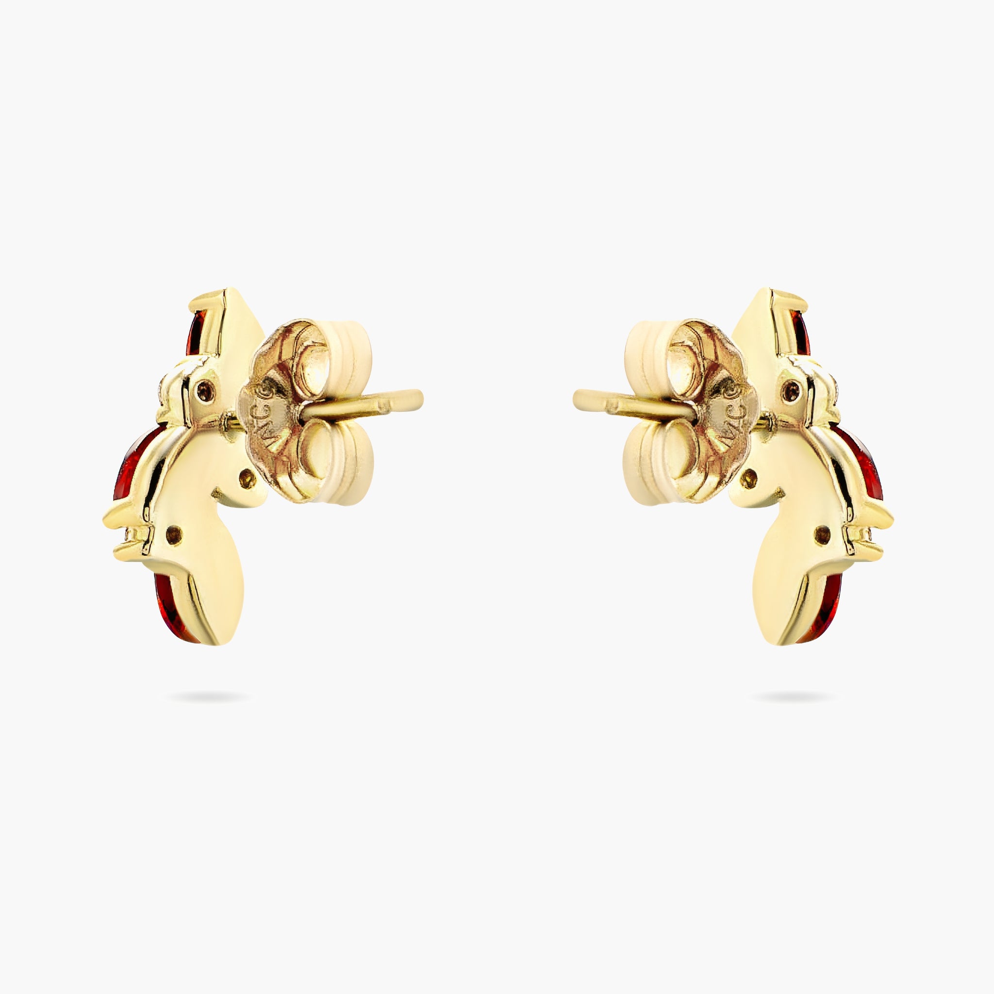 Garnet and diamond stud earrings