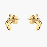 Garnet and diamond stud earrings
