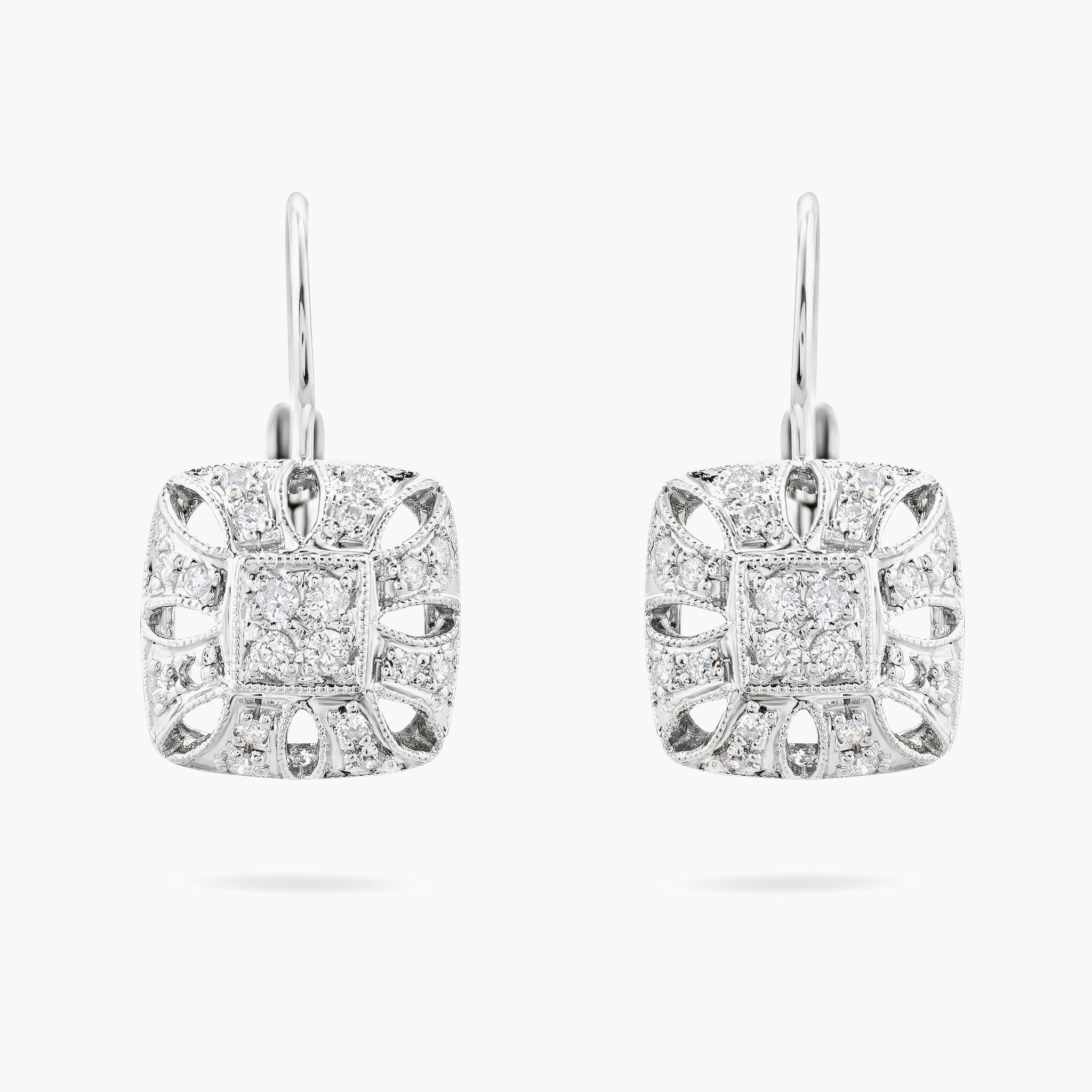 Diamond French back earrings