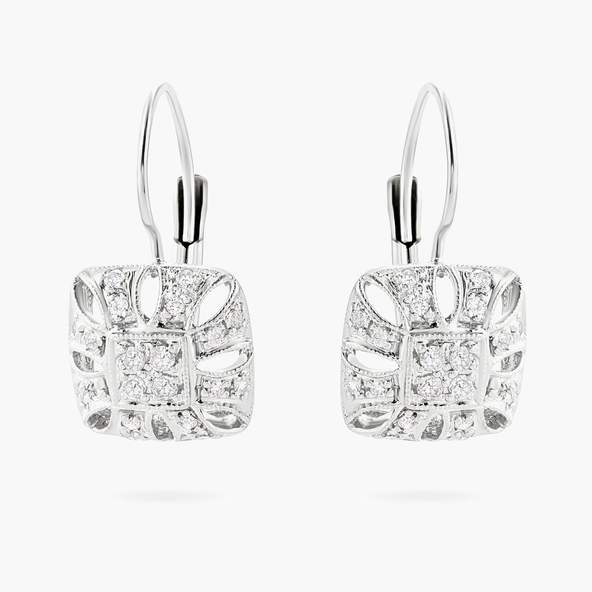 Diamond French back earrings