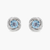 Aquamarine and Diamond Stud Earrings