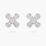 Diamond Flower Stud Earrings