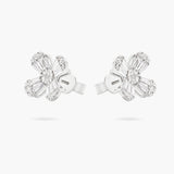 Diamond Flower Stud Earrings
