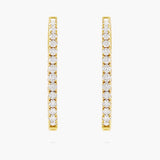 Inside-Outside Oval Diamond Hoop Earrings