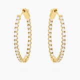 Inside-Outside Oval Diamond Hoop Earrings
