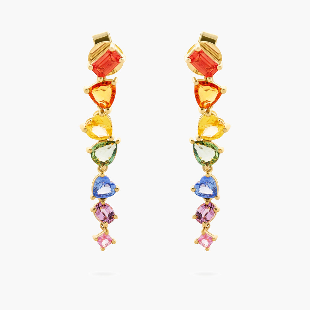 Multicolour Sapphire Drop Earrings