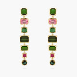 Green and Pink Tourmaline Drop Earrings