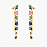Green and Pink Tourmaline Drop Earrings