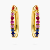 Multicolour Sapphire Hoop Earrings