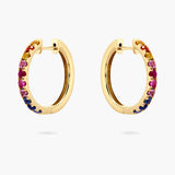 Multicolour Sapphire Hoop Earrings