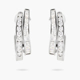 Diamond Double-Row Three-Quarter Hoop Earrings