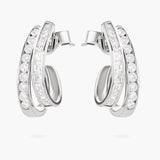 Diamond Double-Row Three-Quarter Hoop Earrings