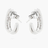 Diamond Double-Row Three-Quarter Hoop Earrings