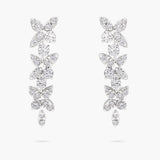 Diamond Flower Drop Earrings