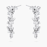Diamond Flower Drop Earrings